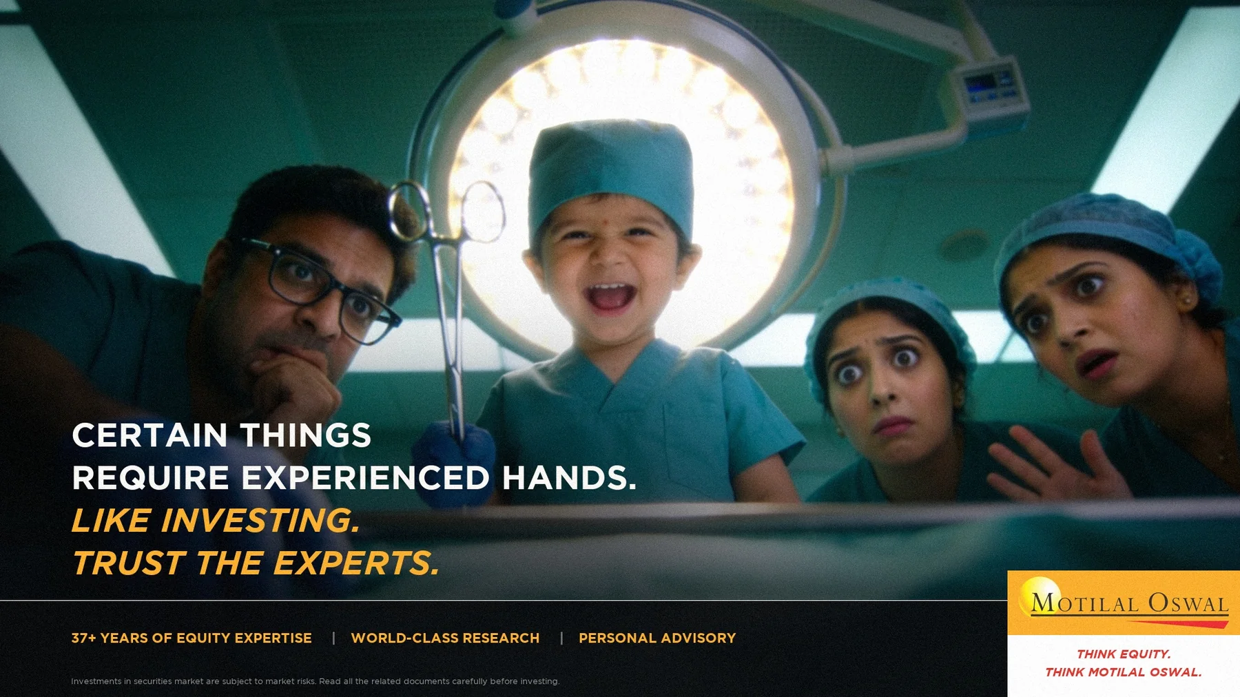 A toddler surgeon in an operating theatre