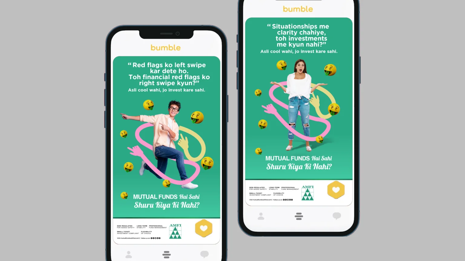 The campaign placed inside Bumble