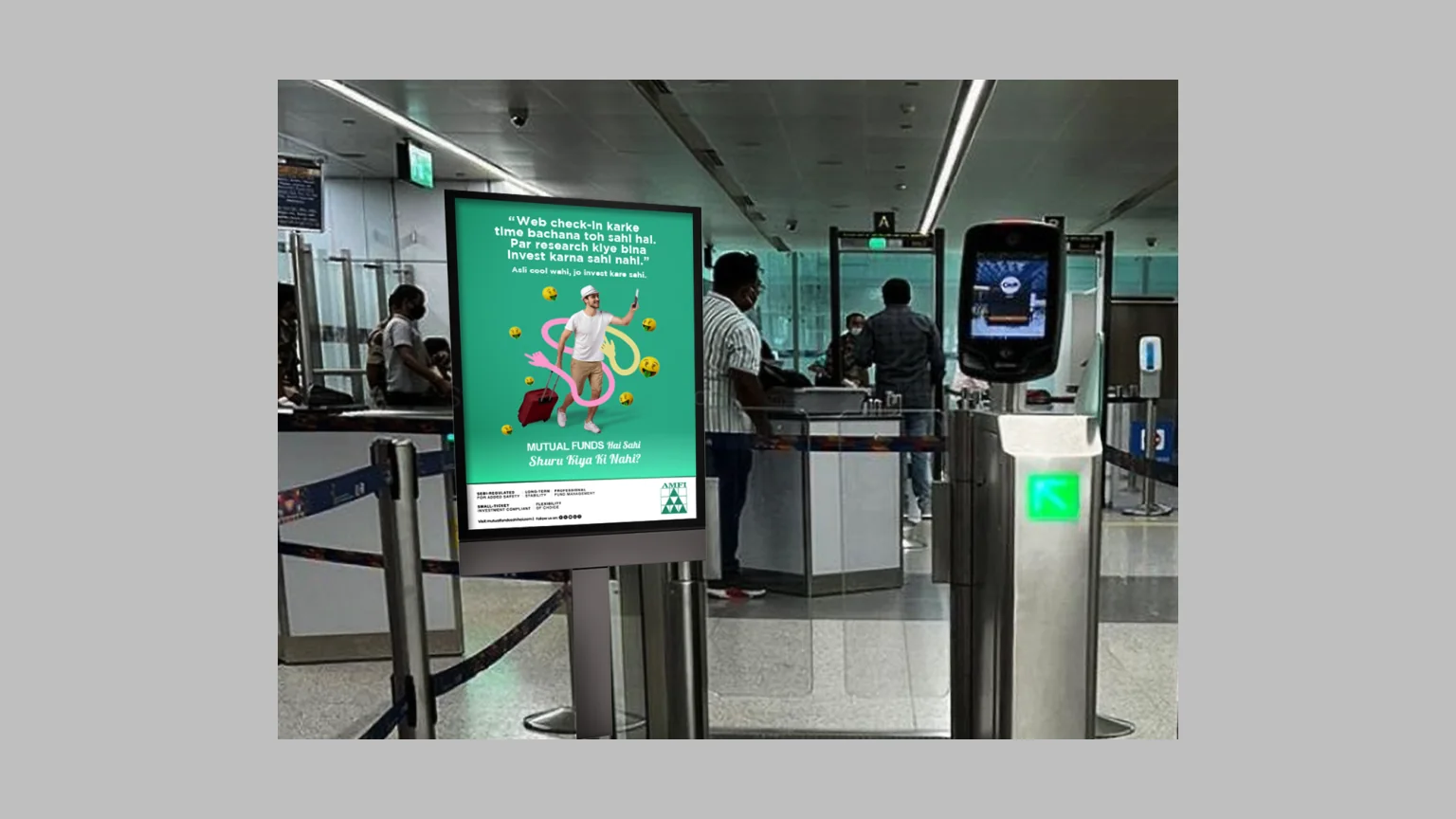 The campaign on airport screens